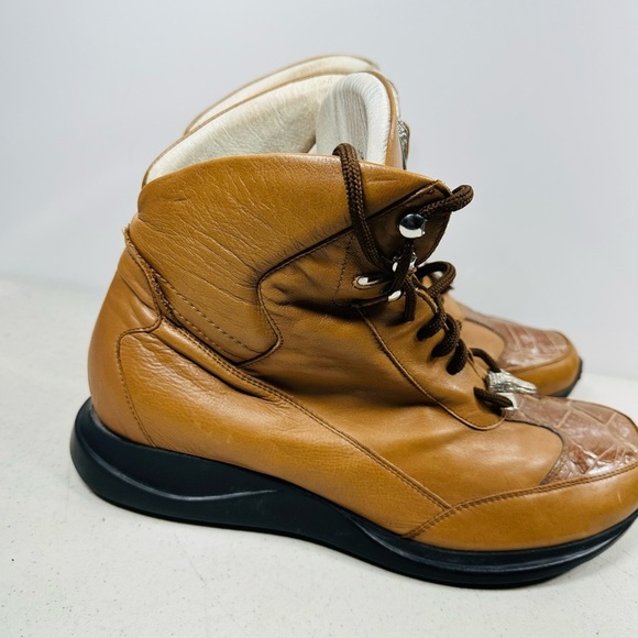 Men\'s Brown Leather High-Top Boots main image 5